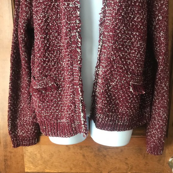 eureka by Christos Garkinos Burgundy Marled Open Jacket X-Large - Picture 4 of 11